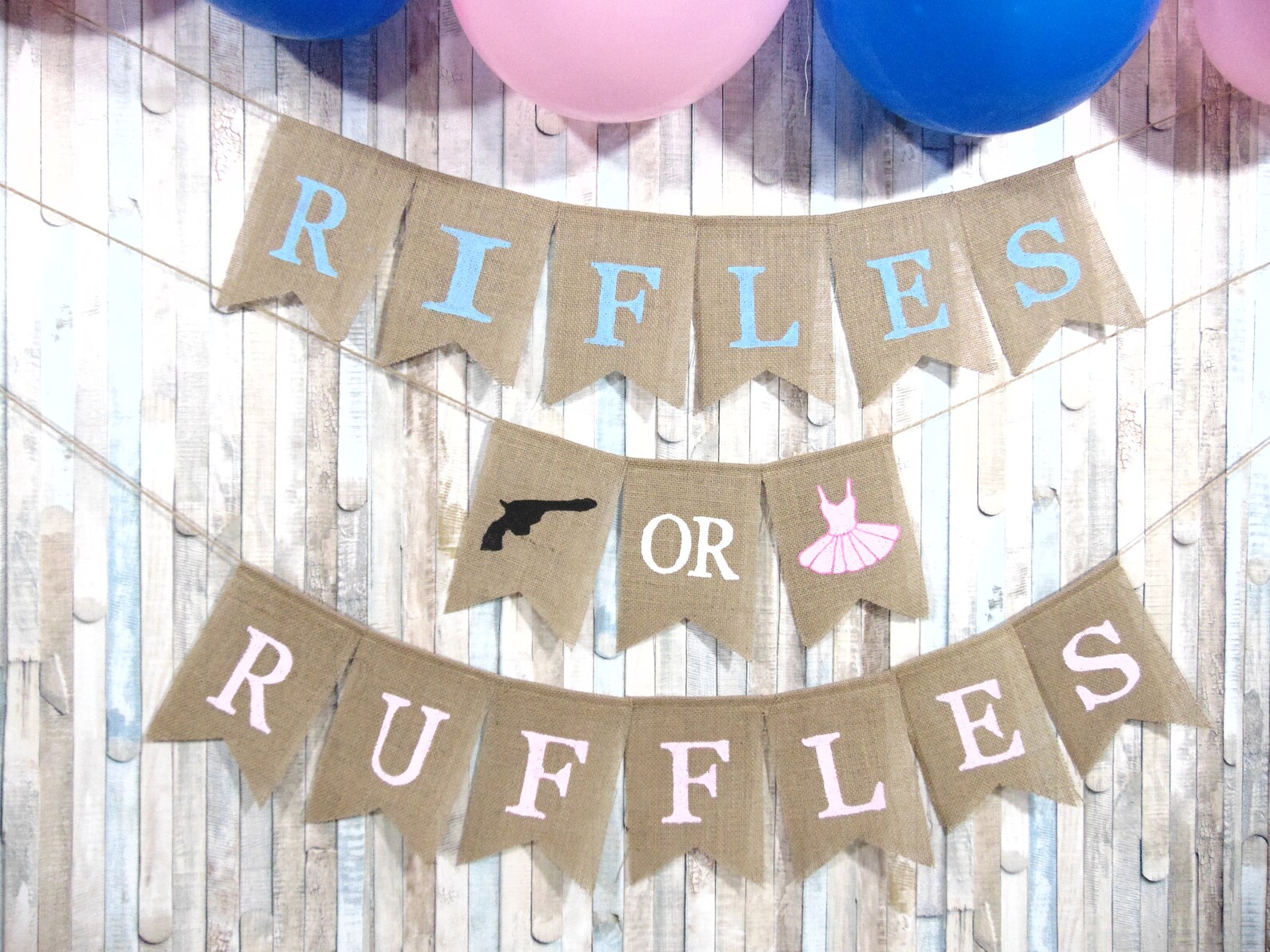 Rifles or Ruffles Gender Reveal Banner Gender Reveal Ideas | Etsy