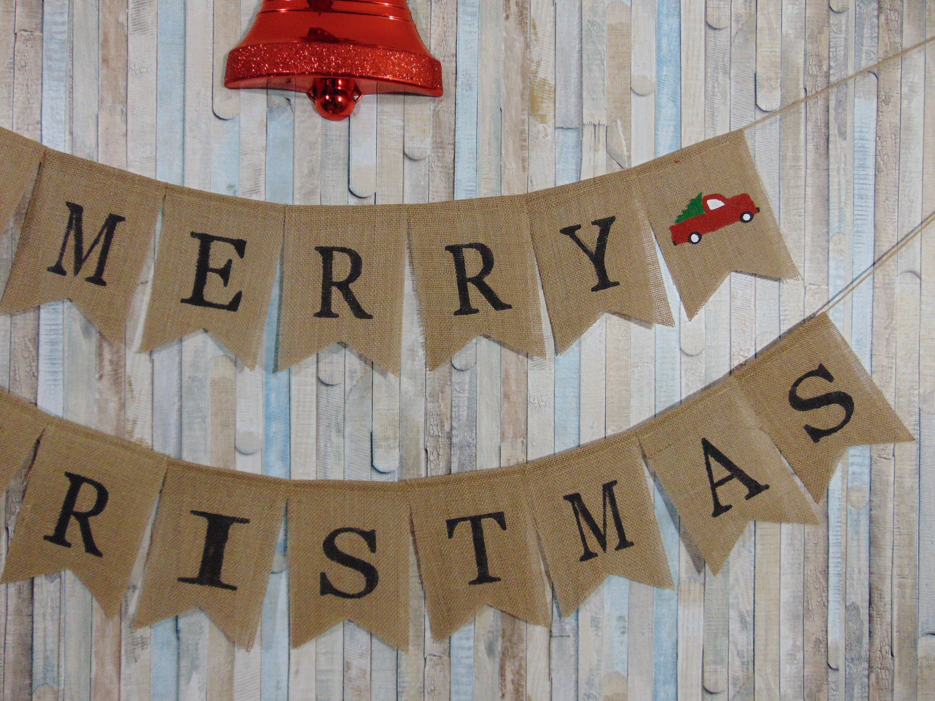 Merry Christmas Banner Christmas Bunting Garland Christmas | Etsy