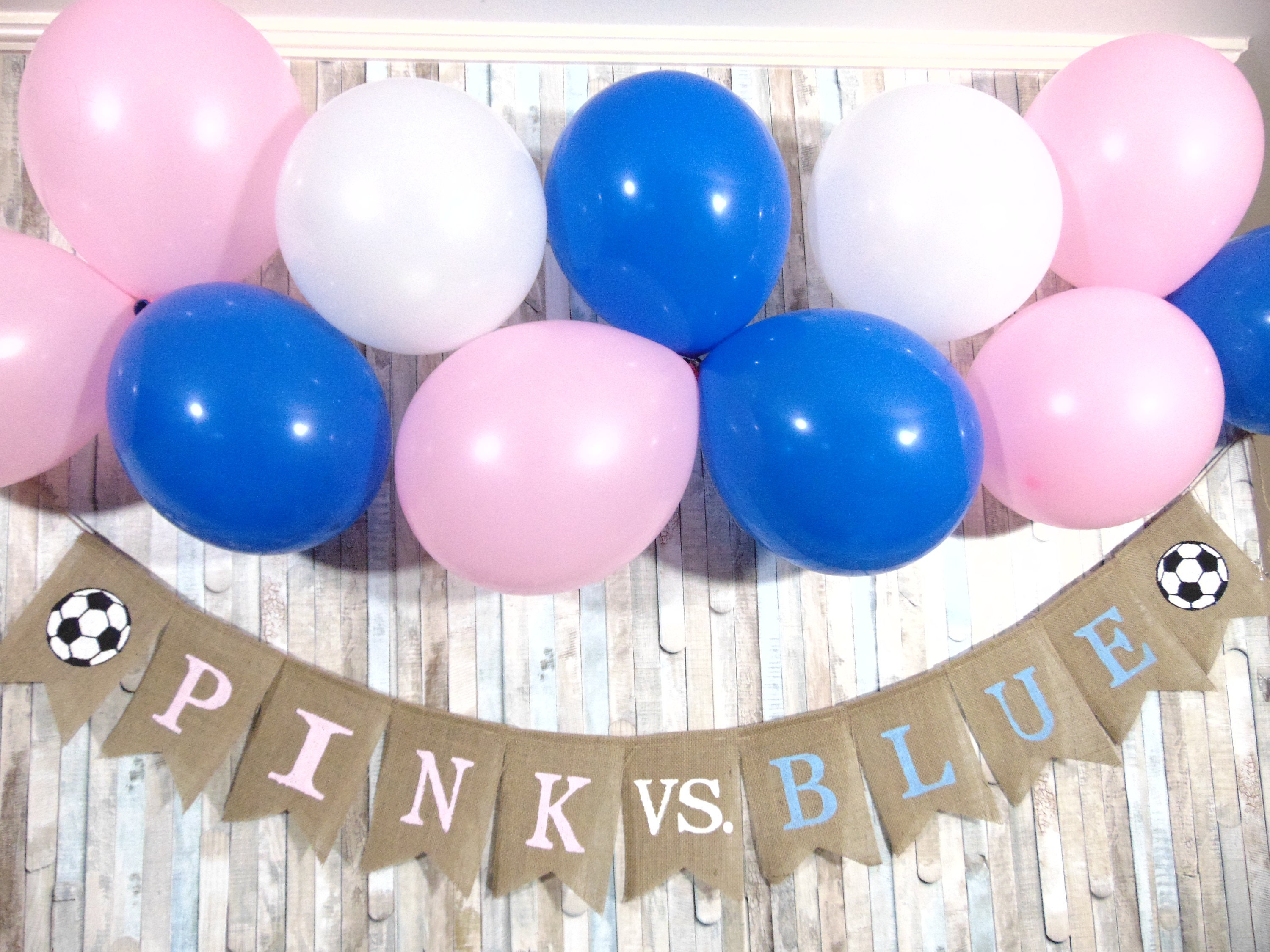 Soccer Gender Reveal Soccer Gender Reveal Ideas Pink Vs Blue Etsy