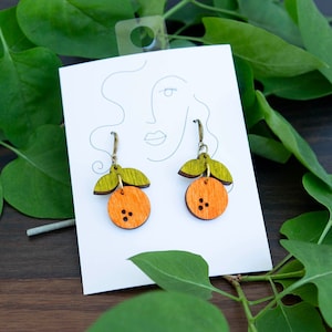 Mini Orange Earring Template Svg, Acrylic Fruit Aesthetic Earrings, Laser Cut File for Glowforge Earring, DIY Jewelry for Cutting Machine