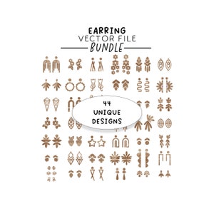 Large Bundle Earring Svg Templates, Laser Cut Files for Glowforge Earrings, Wood or Acrylic DIY Jewelry, Earring Variety Pack for Cutting