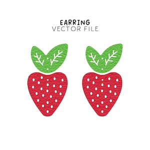 Strawberry Earrings Laser Cut File: SVG, DXF, EPS (Digital Download)