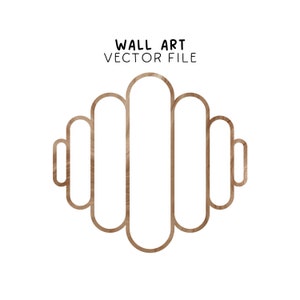 Plantilla vectorial de decoración Art Déco, archivo de corte láser Glowforge, panel de pared geométrico para dormitorio de moda, plantilla SVG de arte de pared, arco ovalado de madera