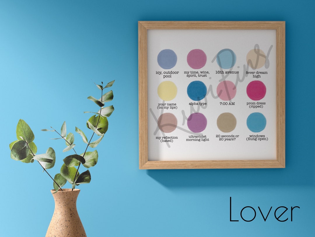 1 Lover Taylor Album Cover Color Palette Digital Download Etsy