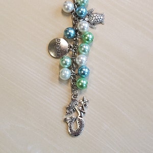 Mermaid Beaded Bag Charm: Purse Zipper Pull with Pearls