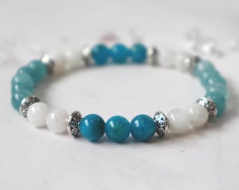Inspiration Crystal Healing Bracelet: Aquamarine Apatite Moonstone