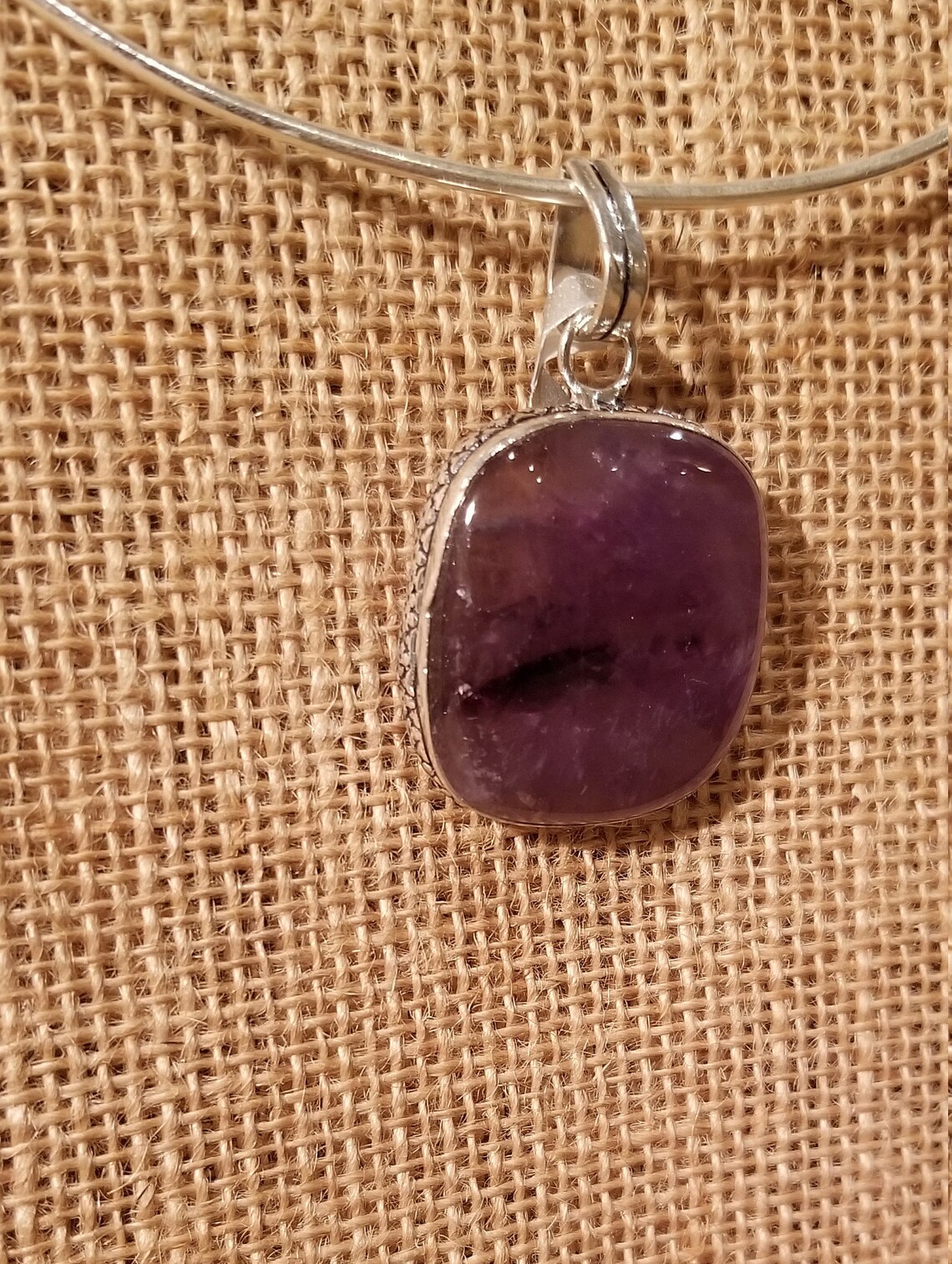 Purple Translucent Stone Sterling Silver Boho Bohemian Gypsy Pendant - Etsy
