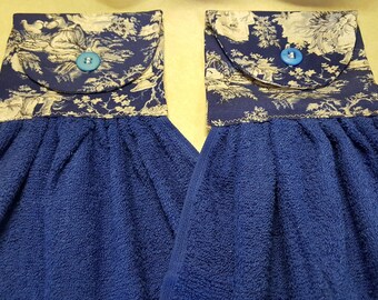 Blue/White Print Tea towels.Dish towel Hand towel