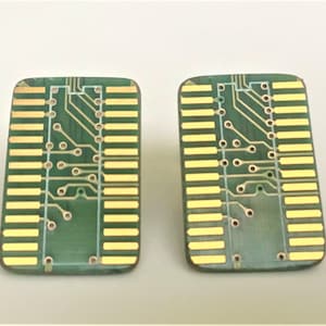 Gold Plated Circuit Board Earrings