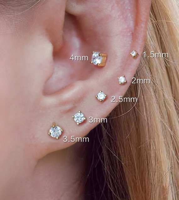  3mm CZ Screw Back Cartilage Earrings for Girls,Tiny Silver  Flatback Cubic Zirconia Stud Earrings Helix Earrings Cartilage Piercing  Jewelry Gift for Women Toddlers(3mm CZ, Silver) : Handmade Products