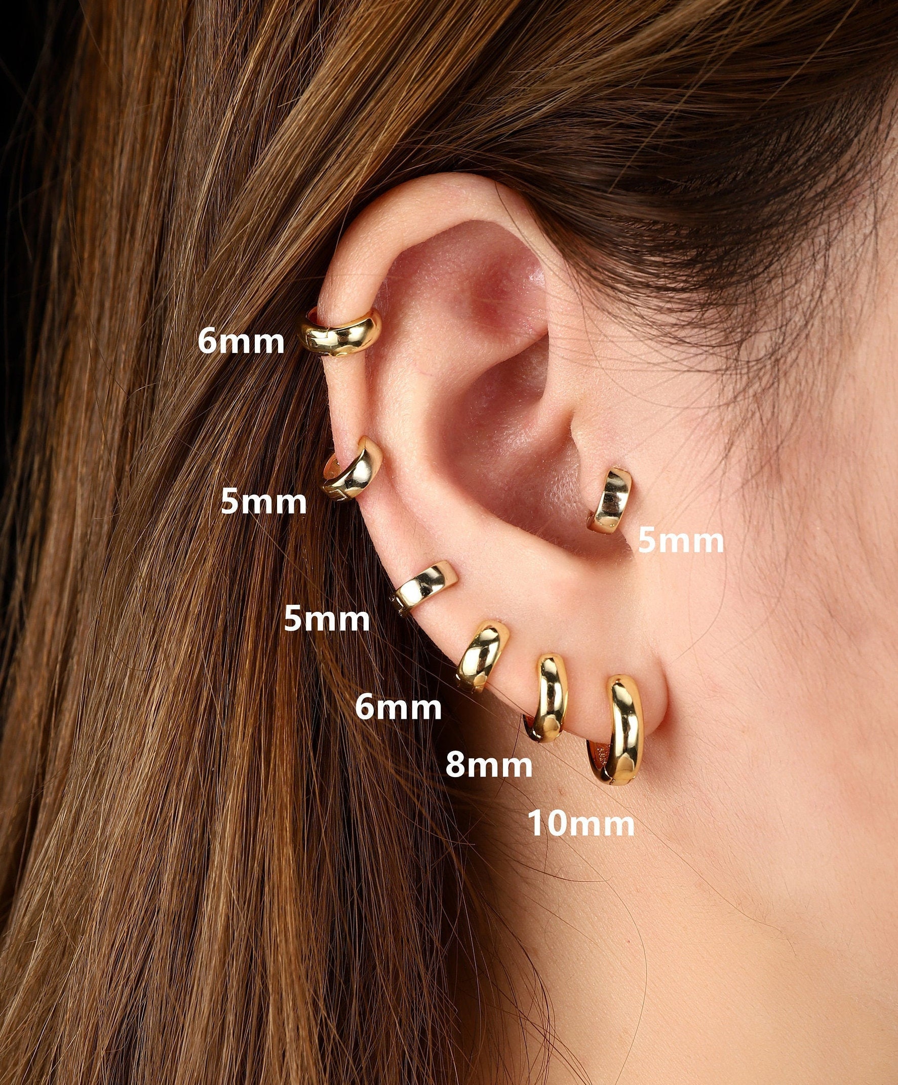 Solid Gold Cartilage Piercings | Affordable Fine Jewelry | Musemond