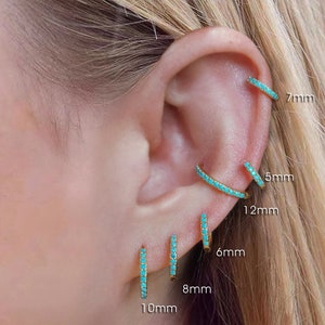 CZ Cartilage Hoop Helix Hoop Earring Tiny Hoop Conch Hoop - Etsy