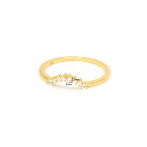 Dainty Cv Ring, V Shape Stacking Ring, White CZ Ring, Gold Cz Ring ...