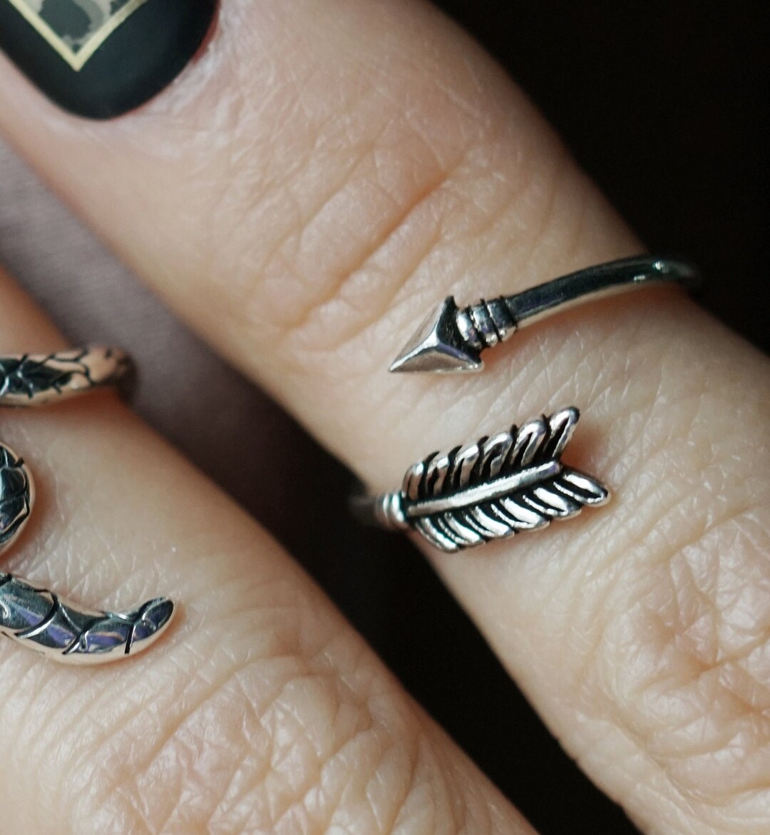 Mens Rings Cothic Vintage Silver Rings Canada Arrow Rings Etsy