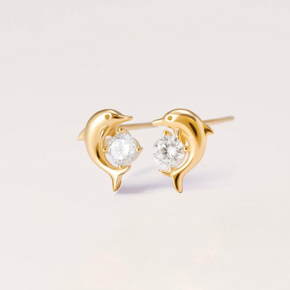 Diamond dolphin best sale earrings