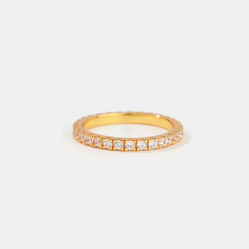 cz diamond stacking band eternity ring cz ring gold minimalist ring dainty ring eternity band 925 sterling silver simple ring thin ring 