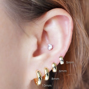 Chunky Hoop Earrings, Small Hoop Earrings, Minimalist Hoop, Cartilage ...