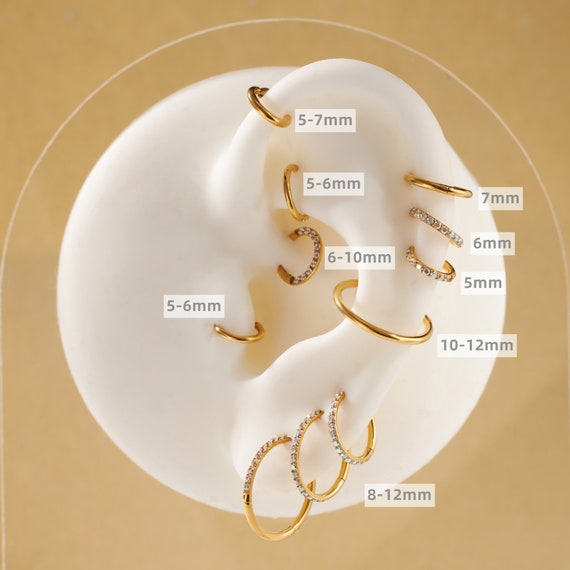 16G 18G 6mm 12mm Hoop White Cz Hoops Septum Clicker Small Hoop