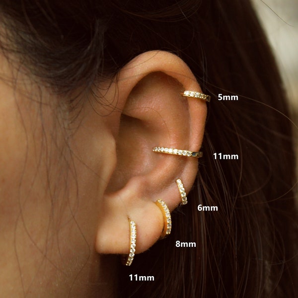 5mm-12mm hoop earrings, hoop earrings gold, tiny hoop earrings, minimalist earrings, cartilage hoops, hoop earrings silver, men, women
