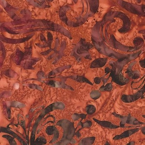 Rust Batik Swirl Changes in Seasons by Banyan Batiks of Northcott