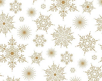 Sparkle Snowflake white/gold metallic Shimmer by Northcott