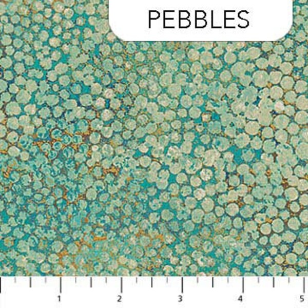 Northcott Shimmer/Pebbles/Lagoon/Gold metallic