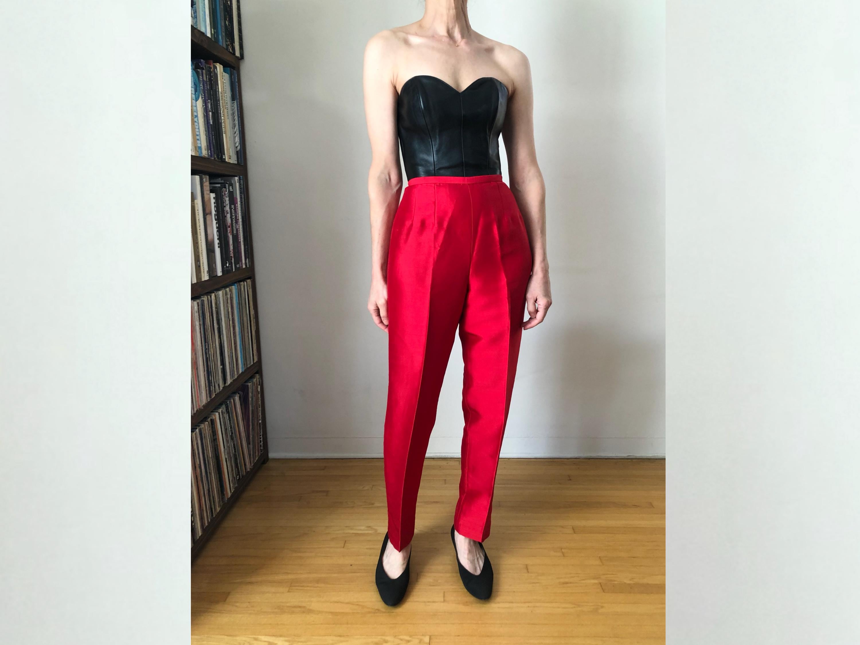 raw silk cigarette pants Silk Cigarette Pants