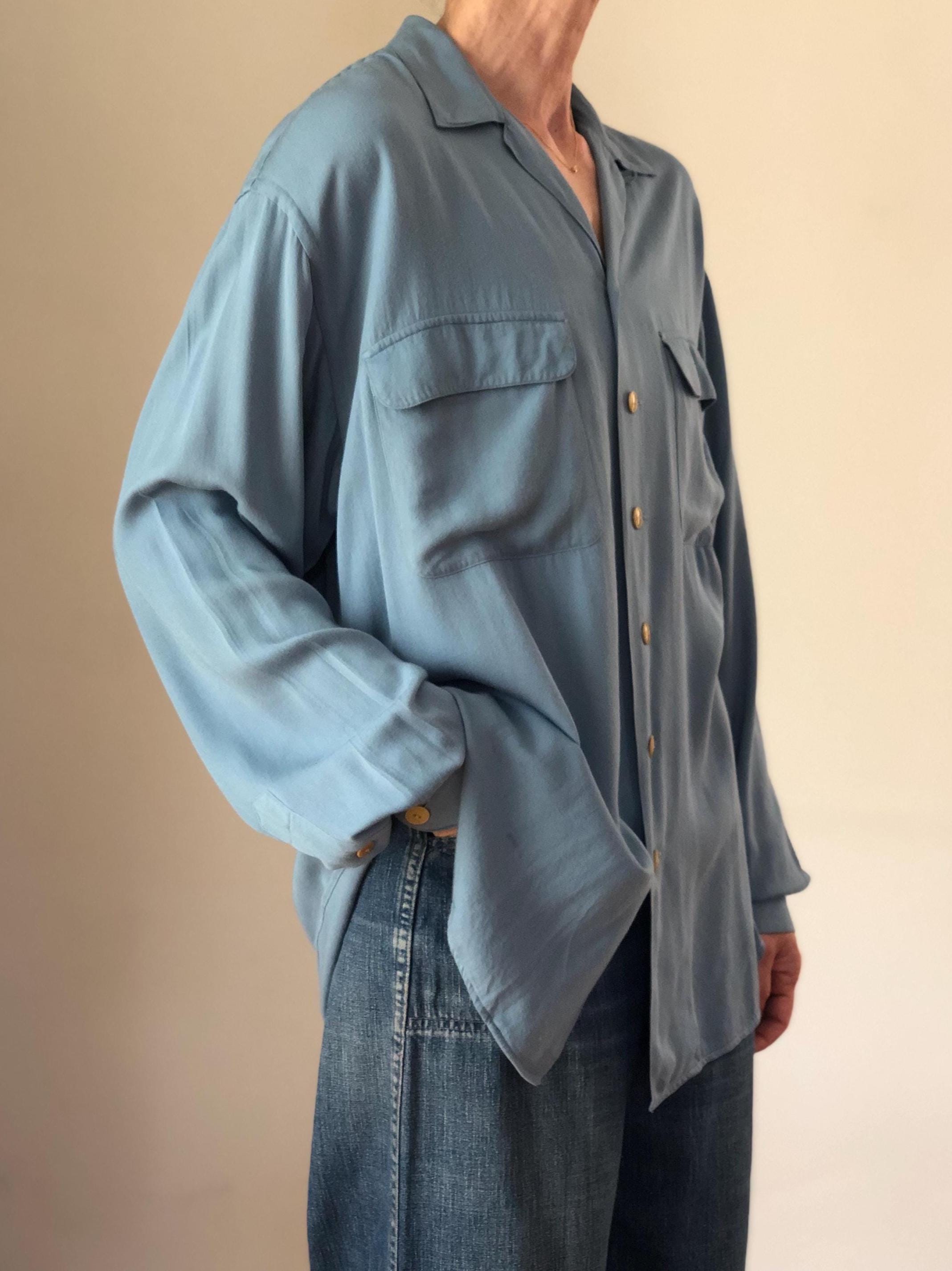 1990s Vintage Ralph Lauren Polo Country Rayon Gabardine Shirt 90s