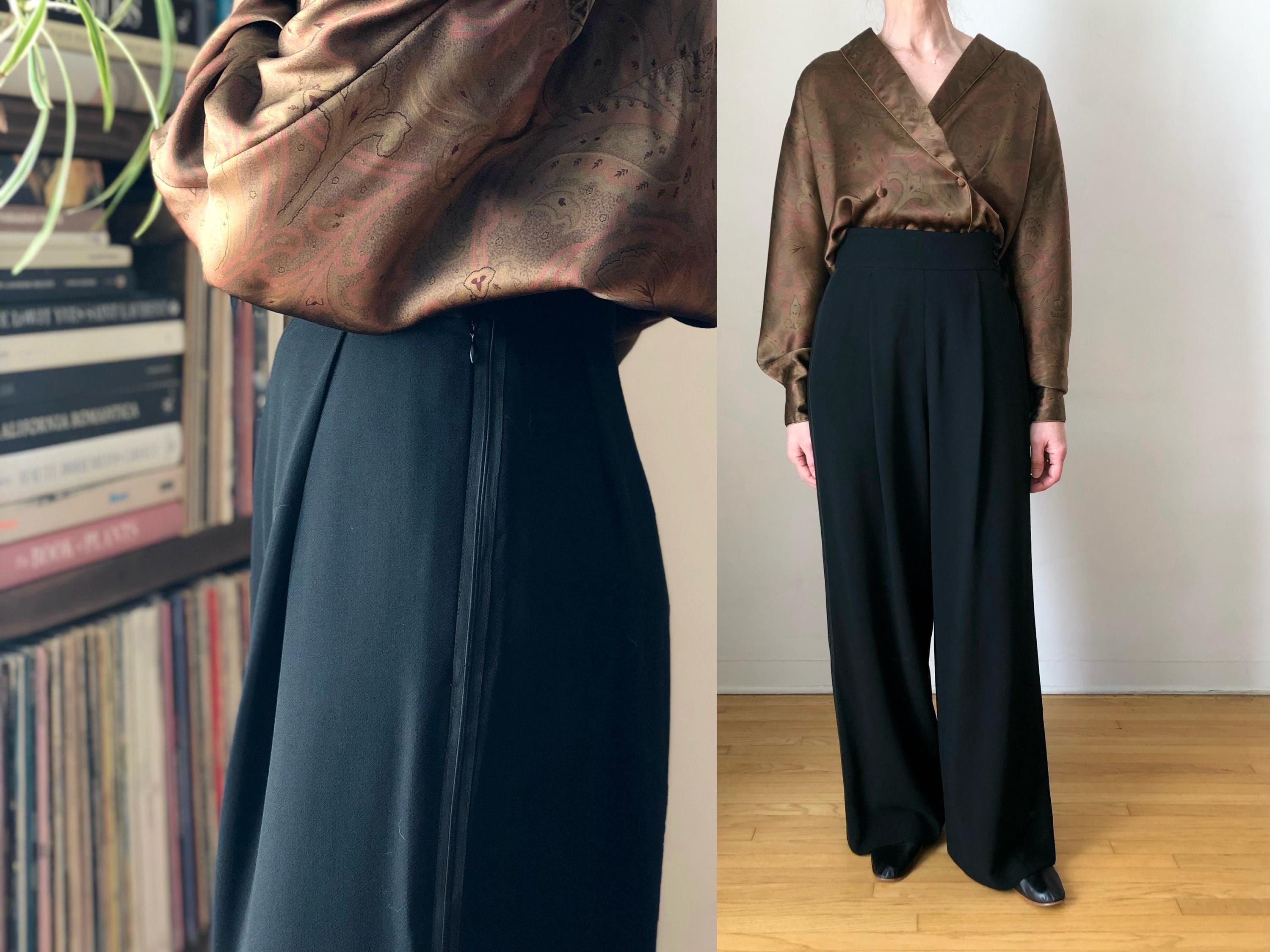 Armani Wide Leg Pants - Etsy