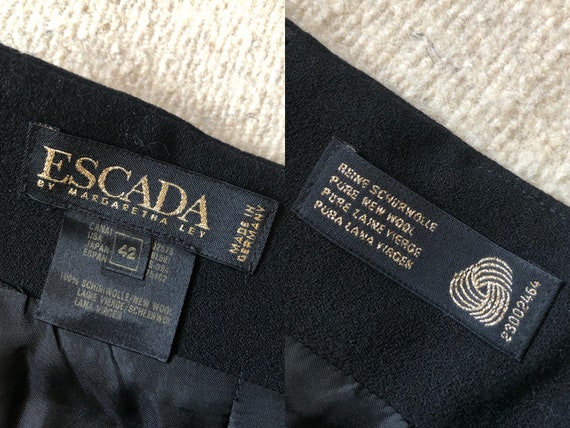 1990s vintage Escada by Margaretha Ley black wool… - image 10