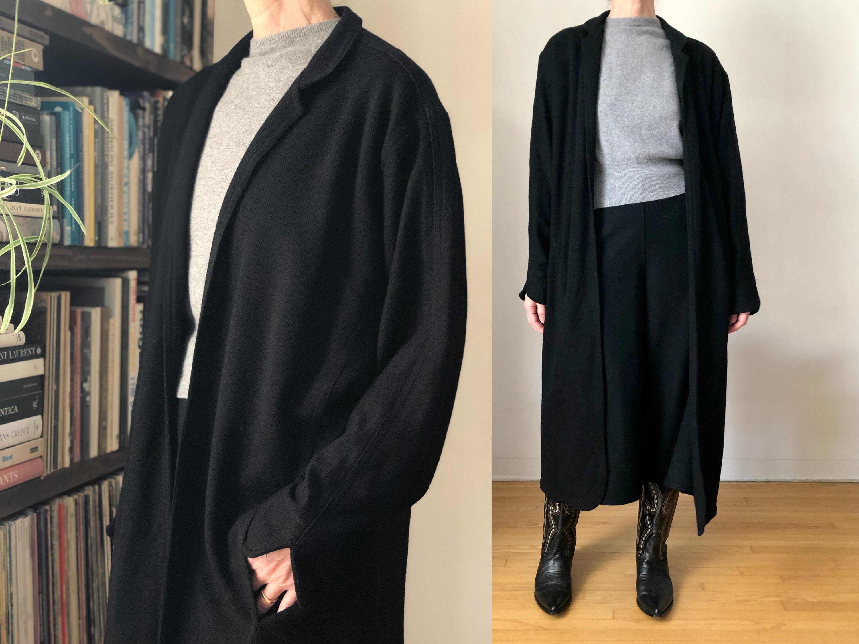 1980s Vintage Chacok Black Duster Coat 80s French Designer S M - Etsy