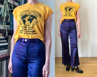 1970s Vintage Levis 646 Corduroy Flares 70s Navy Blue Bell Bottom