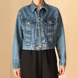1990s Vintage Ralph Lauren Polo Country Cropped Denim Jacket 90s