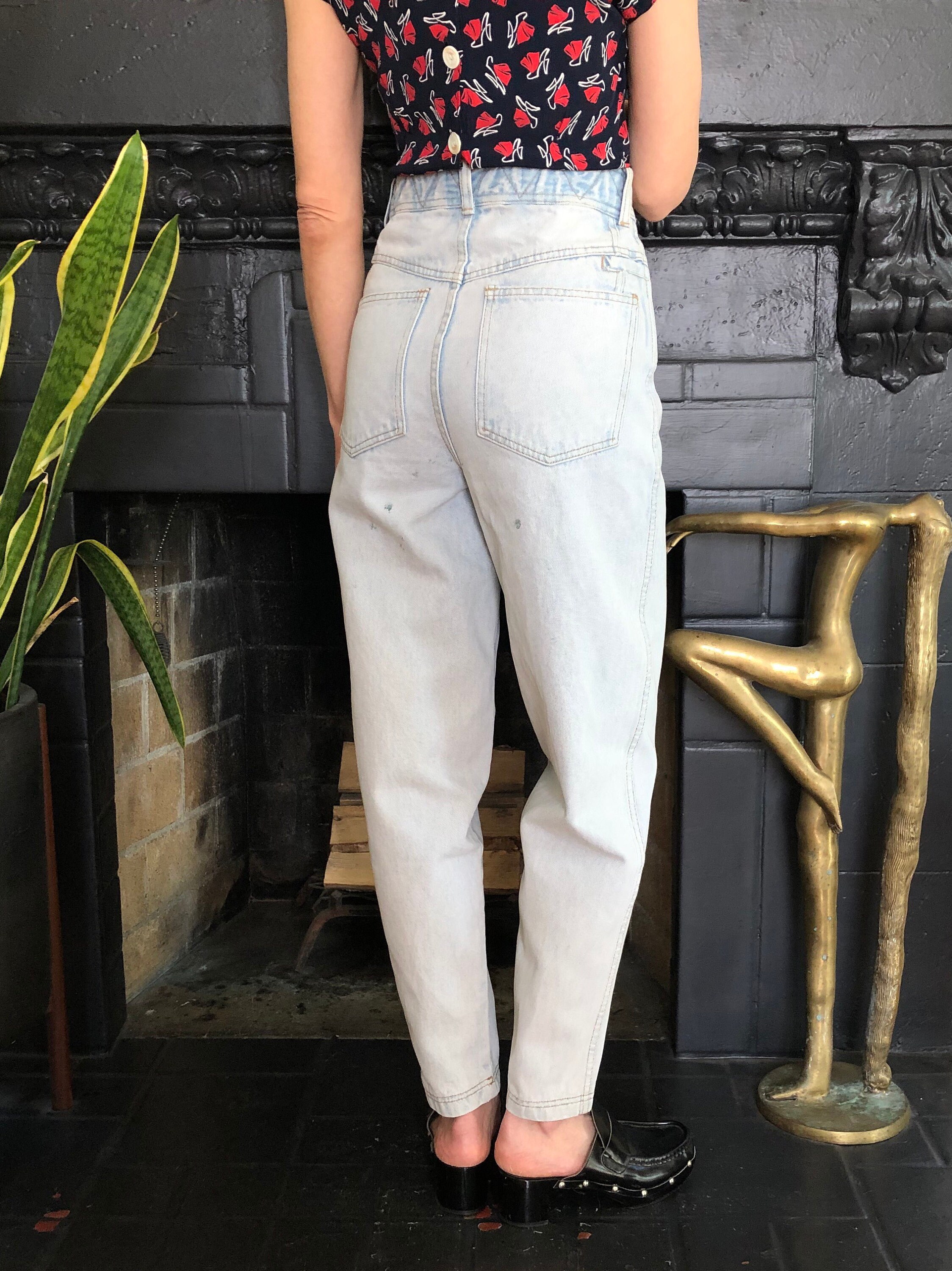 1980 vintage Bugle Boy taper pierna jeans 80s 90s light wash Etsy