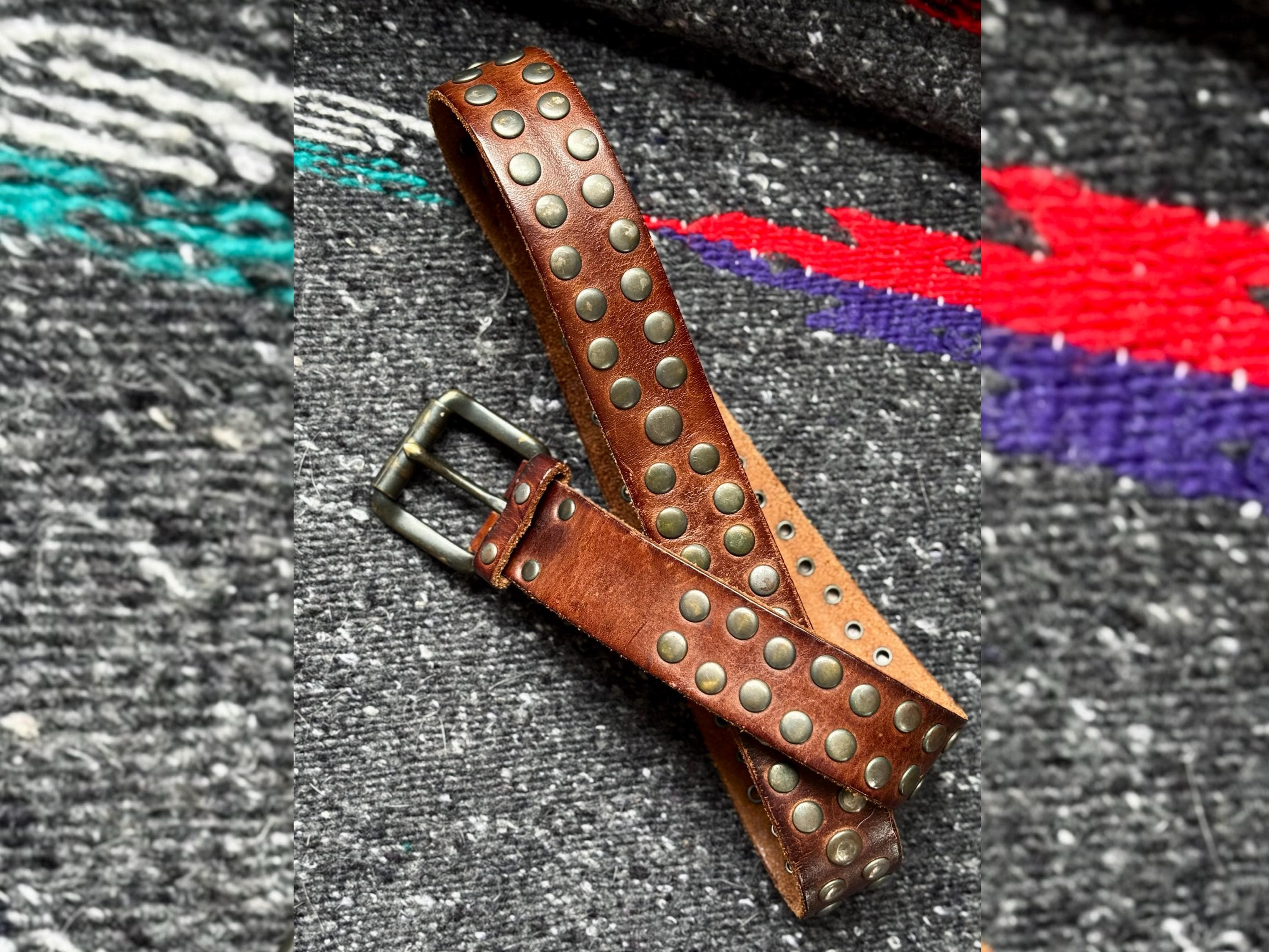 Vintage Studded Belt - Etsy