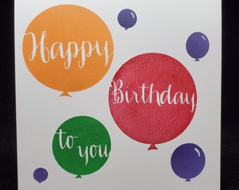 birthday card - bright balloons