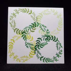 carte de vœux - couronnes feuillues