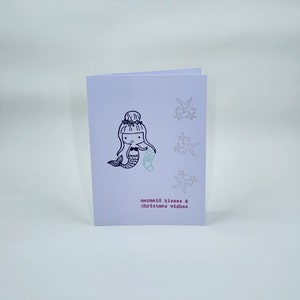 Carte de vœux de Noël - sirène sur le thème de l’océan