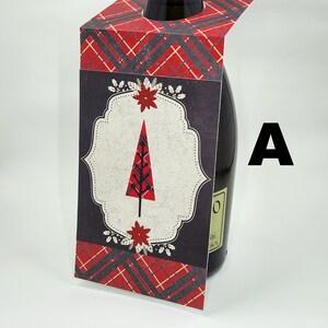 Etiquettes de Noël pour bouteilles de vin - rouge et noir