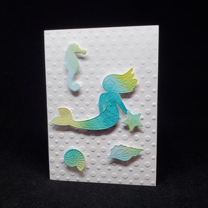 carte de vœux - sirène verte