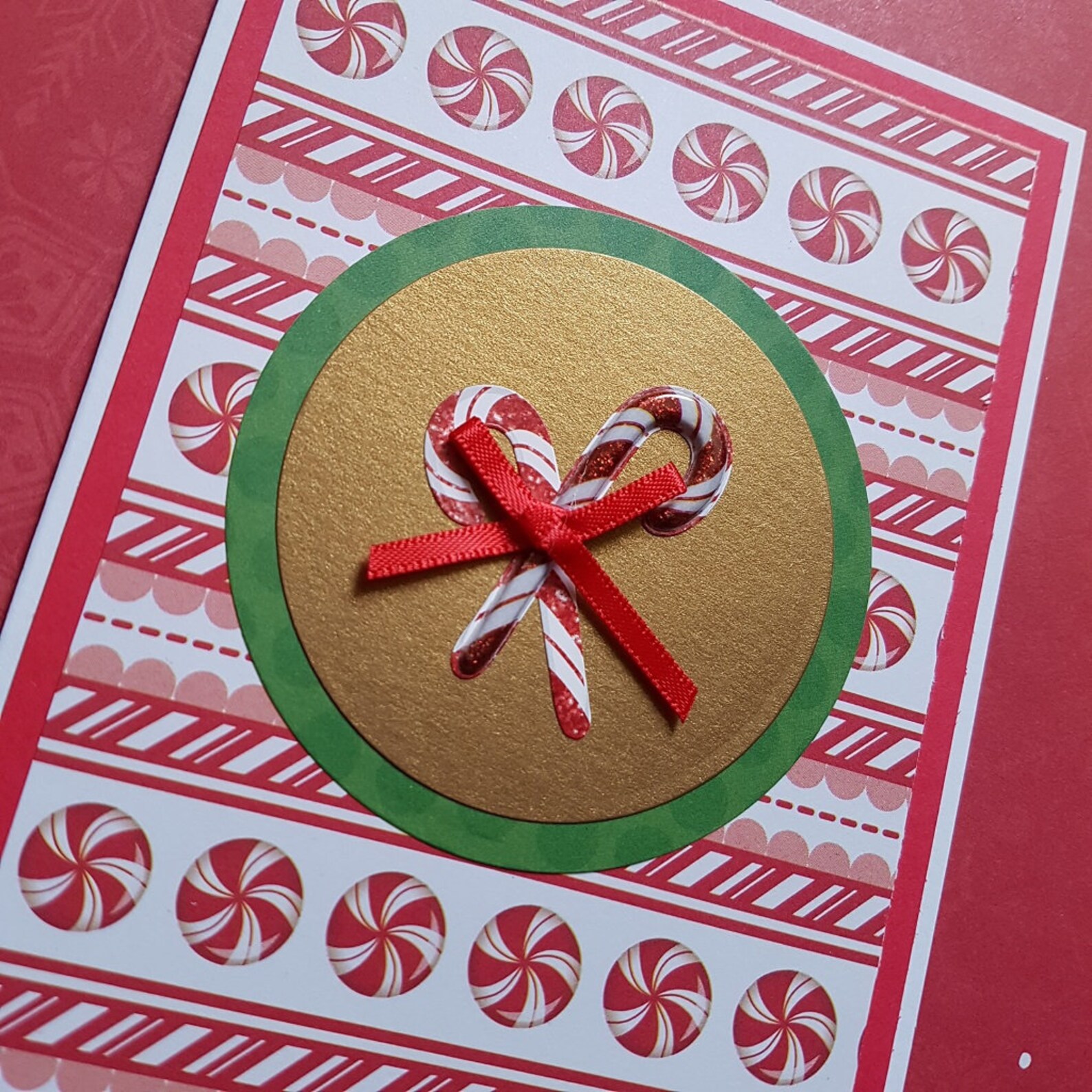 Christmas Greeting Card Set Candy Cane - Etsy