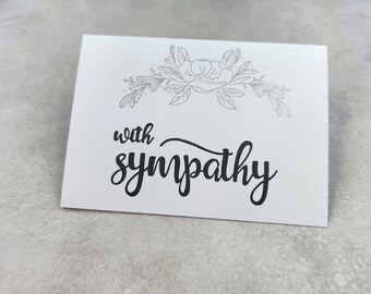 sympathy card - silver flower