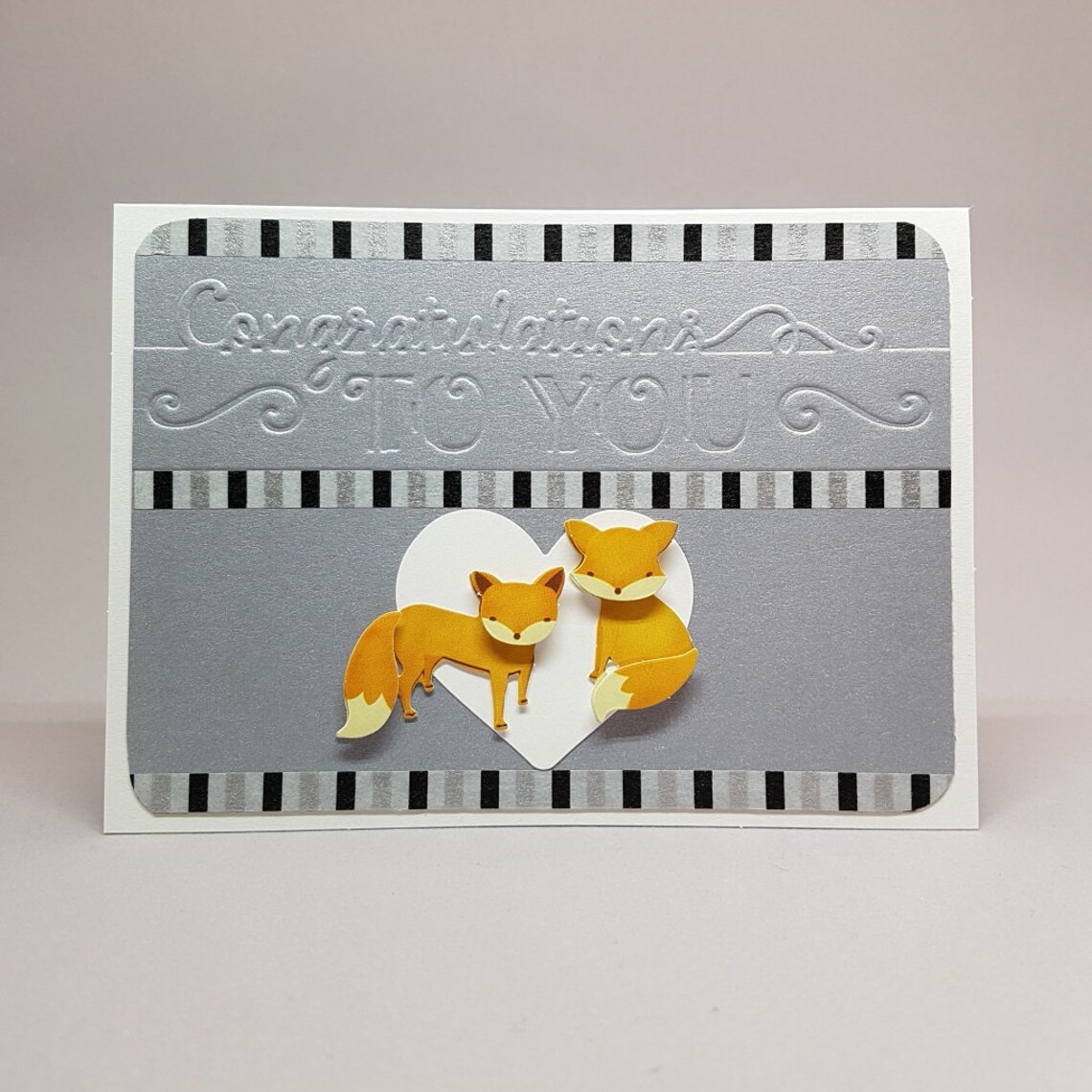 Wedding Card Congrats Foxes - Etsy