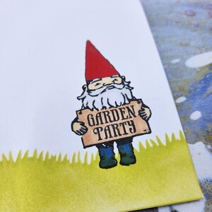 carte de voeux - fête de jardin gnome