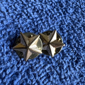 GSA six point star brass lapel pin x 2
