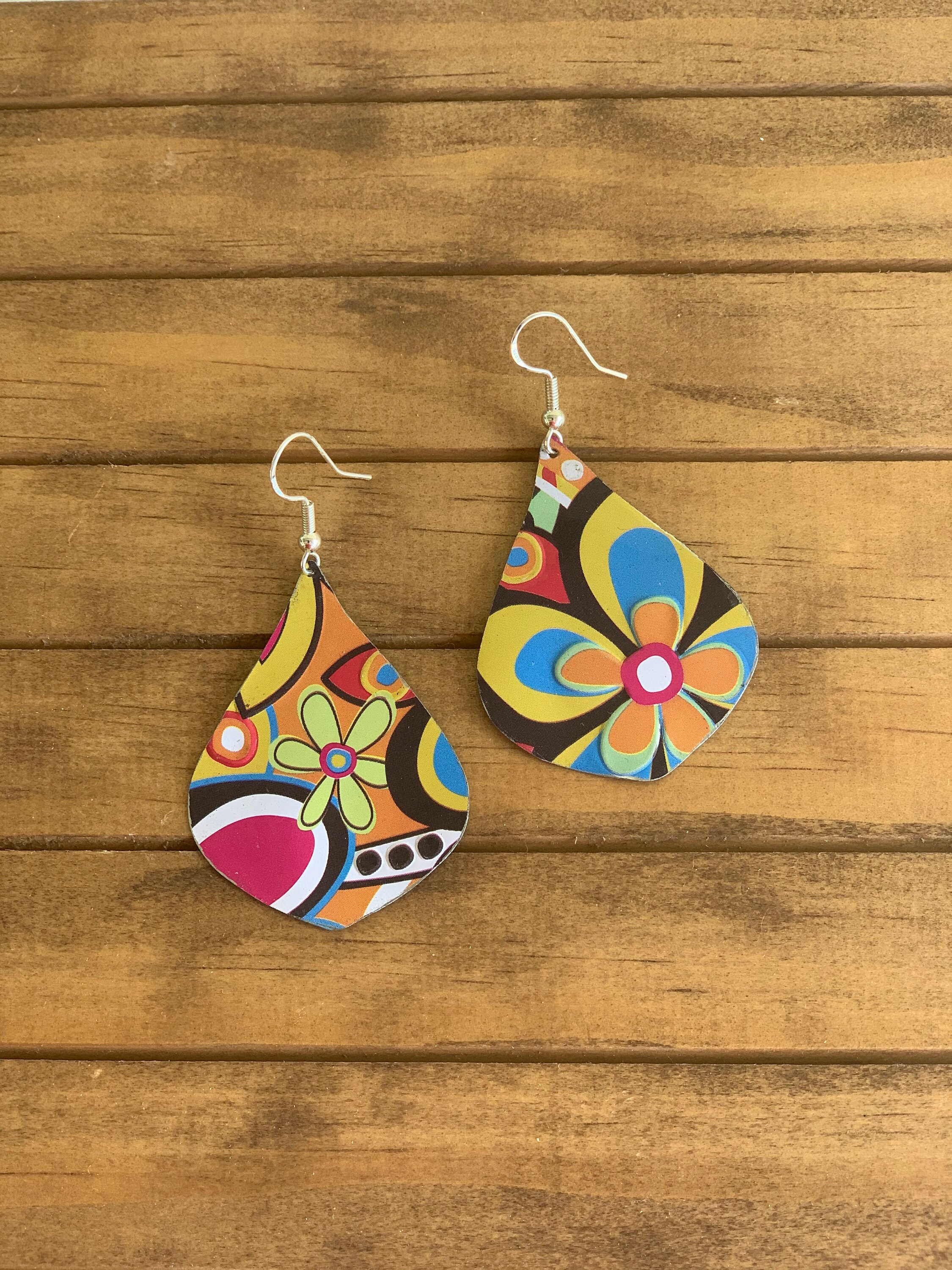 Tin earrings Bohemian jewelry vintage tin earrings hippie Etsy