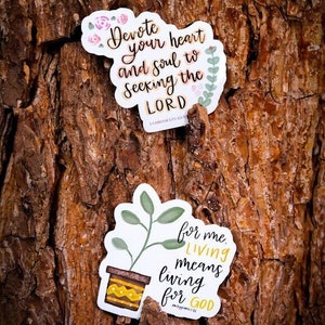 Sticker/Decal 3-Pack Bible Verse/Scripture Hand Lettered Calligraphy