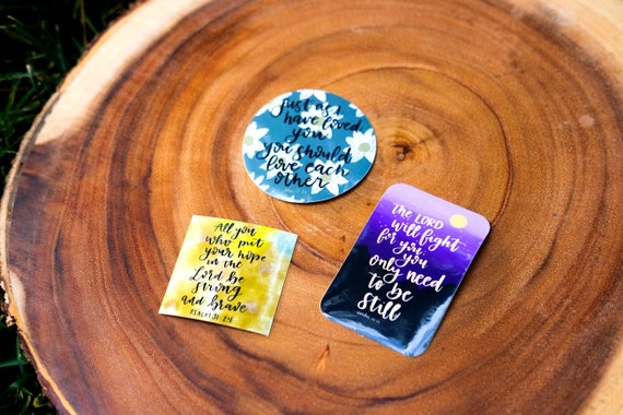 Sticker/Decal 3-Pack Bible Verse/Scripture Hand Lettered Calligraphy