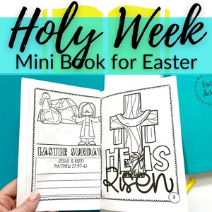 Holy Week Booklet // Printable book about Easter Sunday, Palm Sunday, Good Friday, and Holy Week Bible story for Sunday School