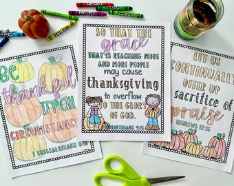 Bible Verse Coloring Sheets about Thanksgiving for Sunday School
